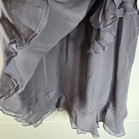J Crew dusty lilac silk chiffon side ruffle sleeveless top - Picture 6 of 7